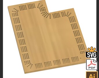 Utah Shaped Cribbage Template 3 & 4 Player - ( Laser Ready Digital Download - SVG, AI, PDF)