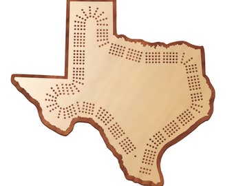 Texas Shaped 3 & 4 Player Cribbage Template - (Laser Ready Digital Download - SVG, PDF, AI)