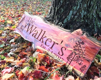 Letrero de cabaña de madera personalizado, letrero de madera personalizado, placa familiar, letreros del oeste, letrero de apellido, letrero de madera tallada, letrero para exteriores, letrero de granja