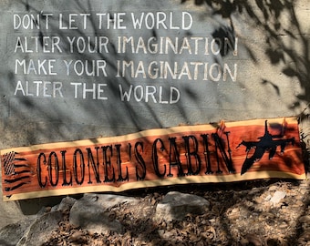 Letreros de la Fuerza Aérea, letreros militares, letreros del ejército, letreros de madera, letreros de borde vivo, letreros de América, letreros de EE. UU., letreros de cabina, letreros de veteranos.