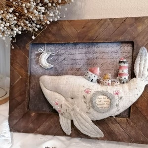 Diorama whale mixed media