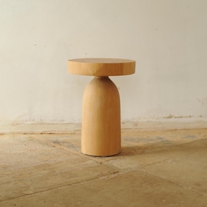 wooden, round, handmade, side table