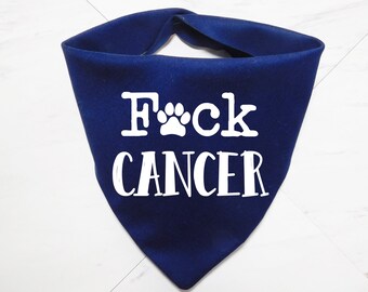 Fuck Cancer Dog Bandana - Cancer Dog Bandana - Kicking Cancers Butt Dog Bandana - Whoa Dog E