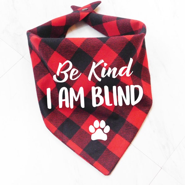 I Am Blind Dog Bandana - Blind Awareness Dog Scarf - Whoa Dog E