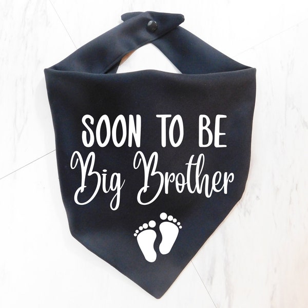 Pregnancy Announcement Dog Bandana - Soon To Be Big Brother Dog Scarf - Whoa Dog E