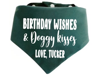 Happy Birthday Mom Dog Bandana - Happy Birthday Dad Dog Bandana - Birthday Wishes and Doggy kisses Dog Bandana