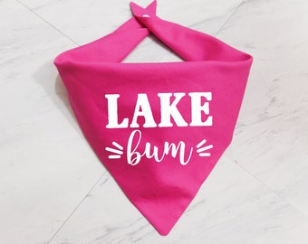 Girl Dog Bandana - Summer Pet Scarf - Dog Vacation Bandana - Lake Bum Dog Bandana - Whoa Dog E