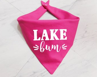 Girl Dog Bandana - Summer Dog Scarf - Dog Vacation Bandana - Lake Bum Dog Bandana - Whoa Dog E