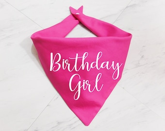 Birthday Girl Dog Bandana - Birthday Puppy Bandana - Birthday Dog Bandana - One Year Puppy Scarf