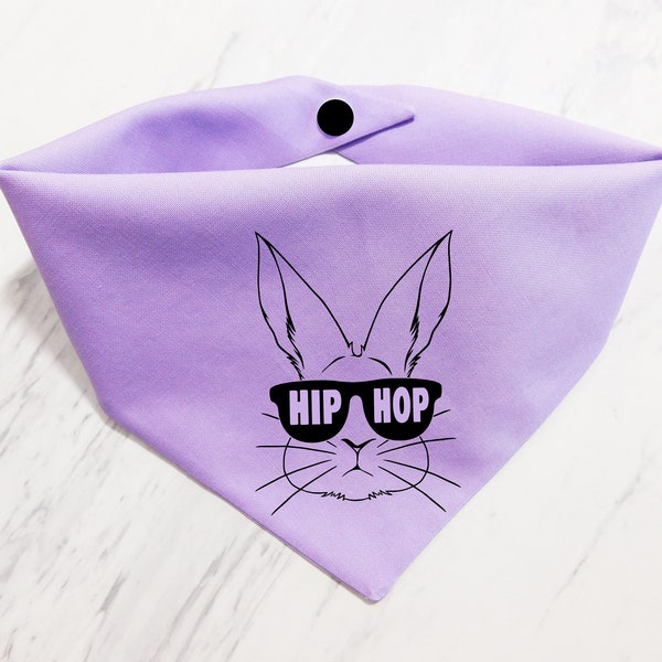Easter Dog Bandana - Easter Bunny Dog Scarf - Hip Hop Puppy Bandana - Snap Dog Bandana