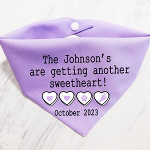 Custom Valentine&#39;s Day Pregnancy Announcement - Pregnancy Announcement Dog Bandana - February Pregnancy Announcement