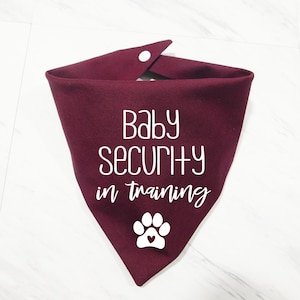 Baby Security Dog Bandana - Baby Security in Training Dog Bandana - Pregnancy Announcement Dog Bandana - Moms Pregnant Dog Bandana