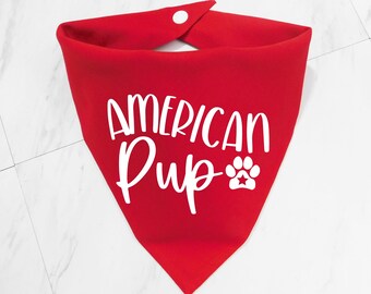 4th of July dog Bandana - Fourth of July Dog Bandana - American Pup Dog Bandana