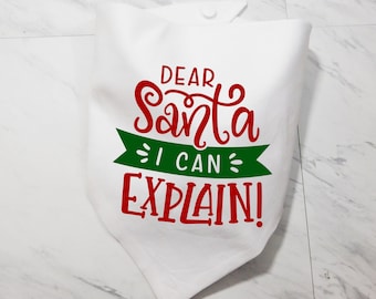 Dear Santa I can Explain Dog Bandana | Christmas Dog Bandana | Naughty List Dog Bandana