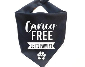 Cancer Free Dog Bandana - I Beat Cancer Dog Bandana - Cancer Survivor Dog Scarf