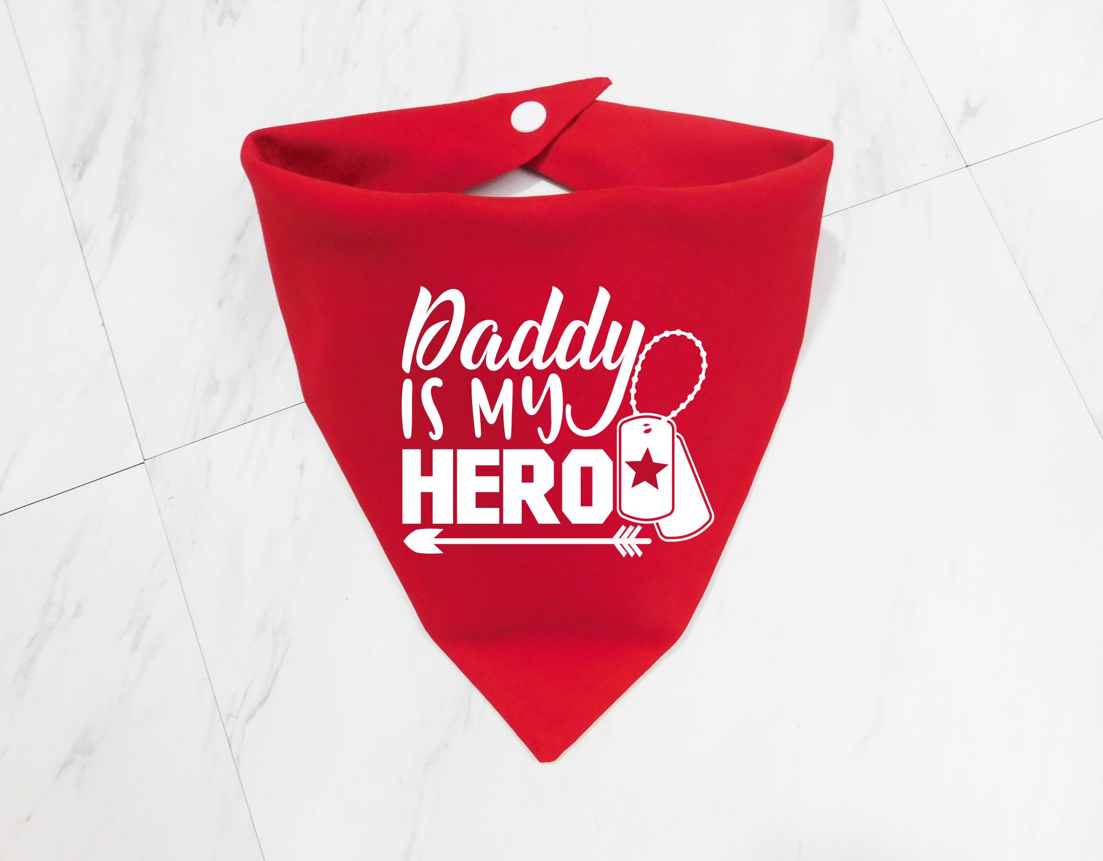 Daddy Is My Hero Dog Bandana - 4Th Of July Independence Day Memorial Whoa E