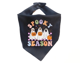 Spooky Season Dog Bandana - Spooky Season Cat Bandana - Trick or Treat Puppy Scarf - Funny Halloween Dog Bandana