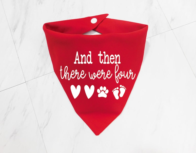 Custom Pregnancy Announcement Dog Bandana and Then There Etsy