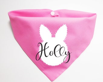 Pink Easter Dog Bandana - Pink Easter Puppy Bandana - Custom Easter Bandana - Additional Colors Available - Whoa Dog E