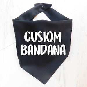 Custom Dog Bandana Personalized Dog Scarf Whoa Dog E Black