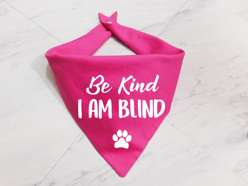 I Am Blind Dog Bandana Blind Awareness Dog Scarf Whoa Dog Etsy