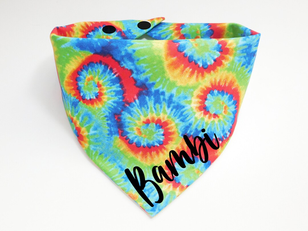 Tiedye Dog Bandana Custom Dog Bandana Personalized Puppy Bandana New