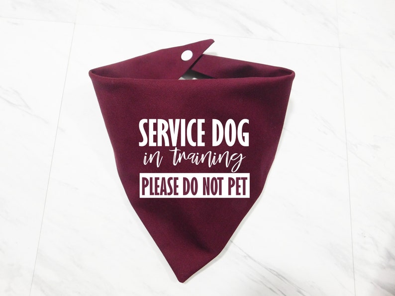 Service Dog in Training Puppy Scarf Red Service Dog in Training Please Do Not Pet Dog Bandana Additional Colors Available at WhoaDogE