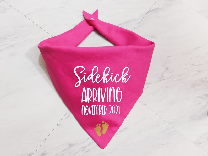 Pregnancy Announcement Dog Bandana Baby Shower Dog Bandana Pregnancy Announcement Dog Scarf Whoa Dog E Sidekick Arriving Dog Bandana