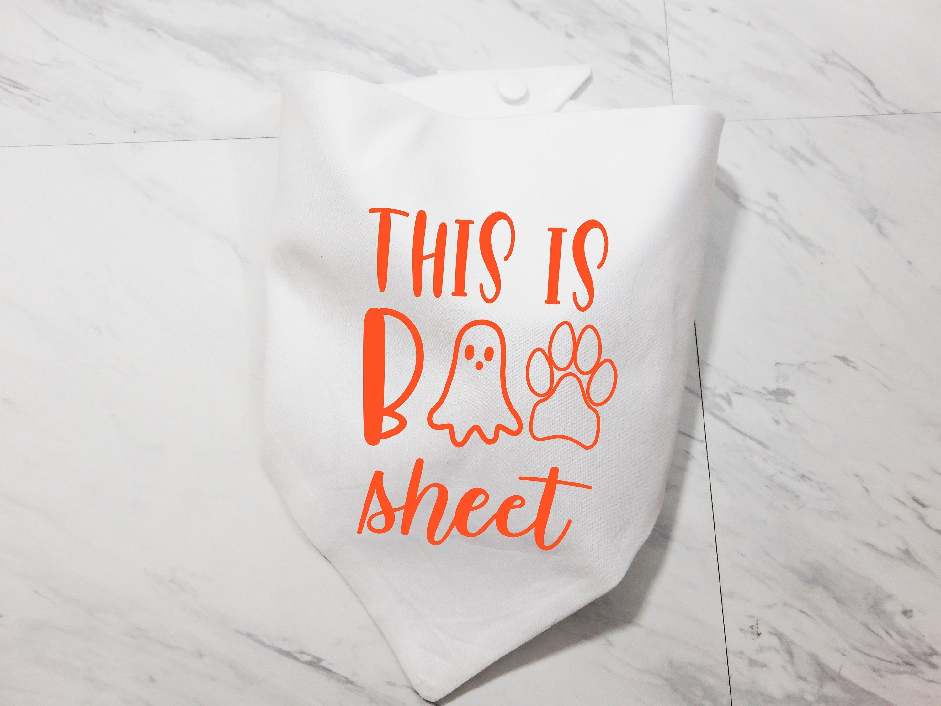 Halloween Dog Bandana -This Is Boo Sheet - Puppy Funny Scarf