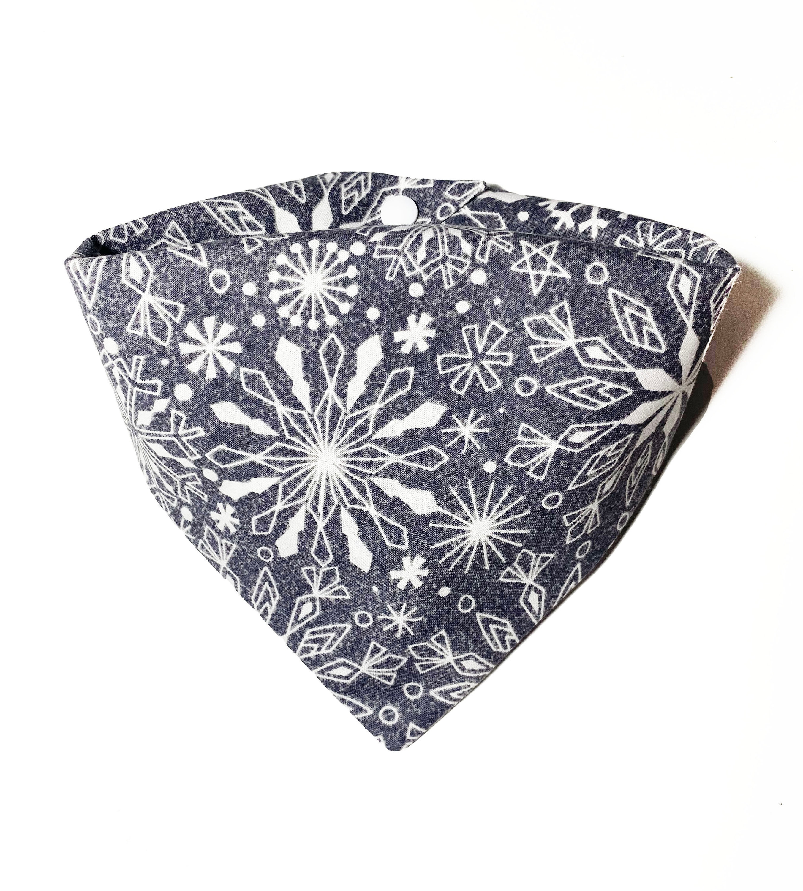 Snowflake Dog Bandana | Gray & White Check - Christmas Winter