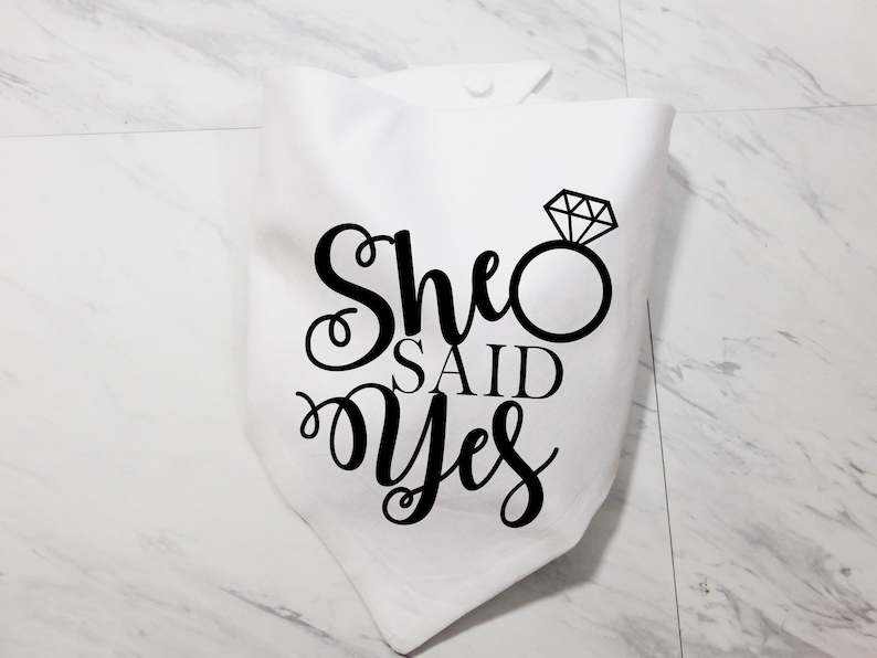I Said Yes Diamond Ring Dog Bandana 26