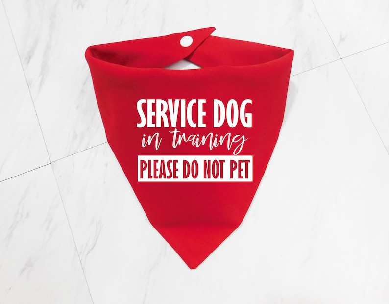 Service Dog in Training Puppy Scarf Red Service Dog in Training Please Do Not Pet Dog Bandana Additional Colors Available at WhoaDogE