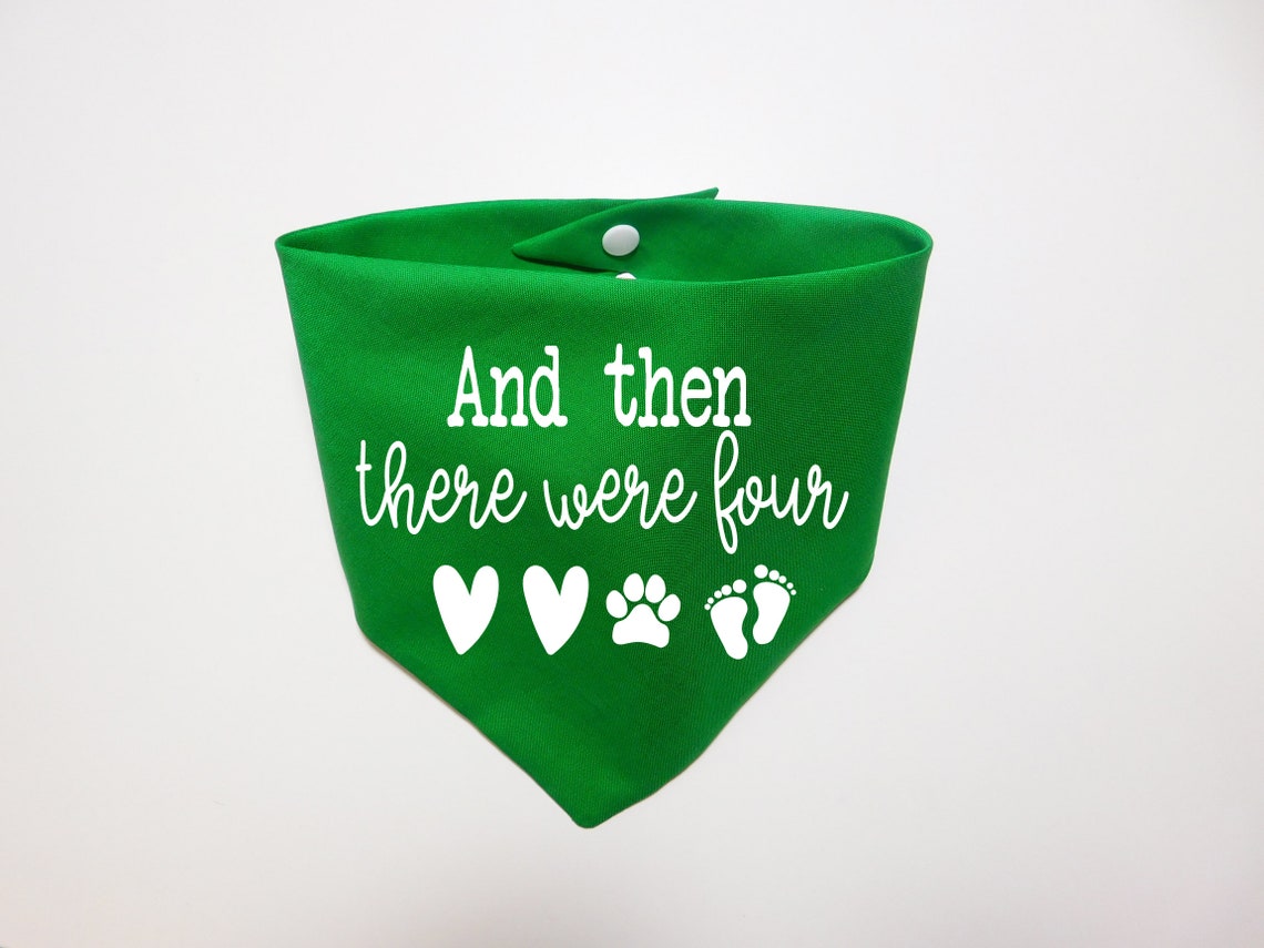 Custom Pregnancy Announcement Dog Bandana and Then There Etsy