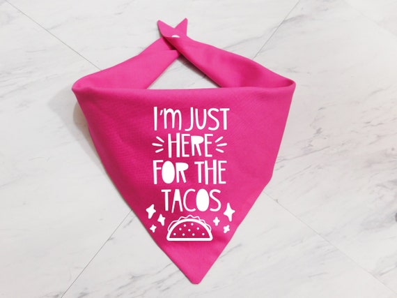 Tacos Dog Bandana - Tacos Puppy Bandana - Cinco de Mayo Dog Bandana - Fiesta Dog Bandana - Additional Colors Available - Whoa Dog E