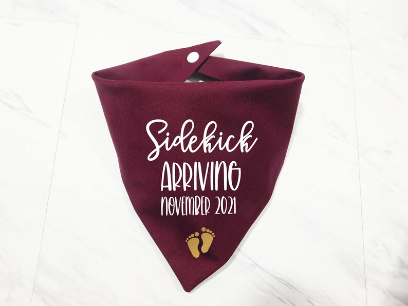 Pregnancy Announcement Dog Bandana Baby Shower Dog Bandana Pregnancy Announcement Dog Scarf Whoa Dog E Sidekick Arriving Dog Bandana
