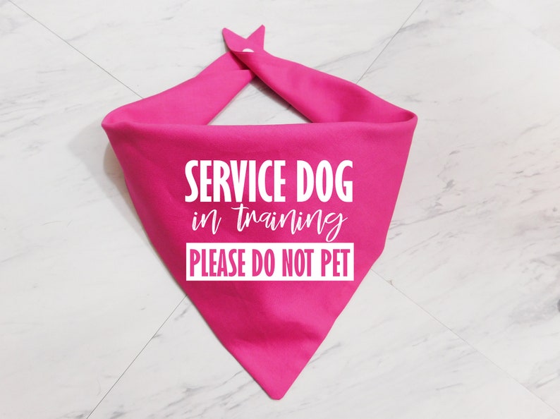 Service Dog in Training Puppy Scarf Red Service Dog in Training Please Do Not Pet Dog Bandana Additional Colors Available at WhoaDogE