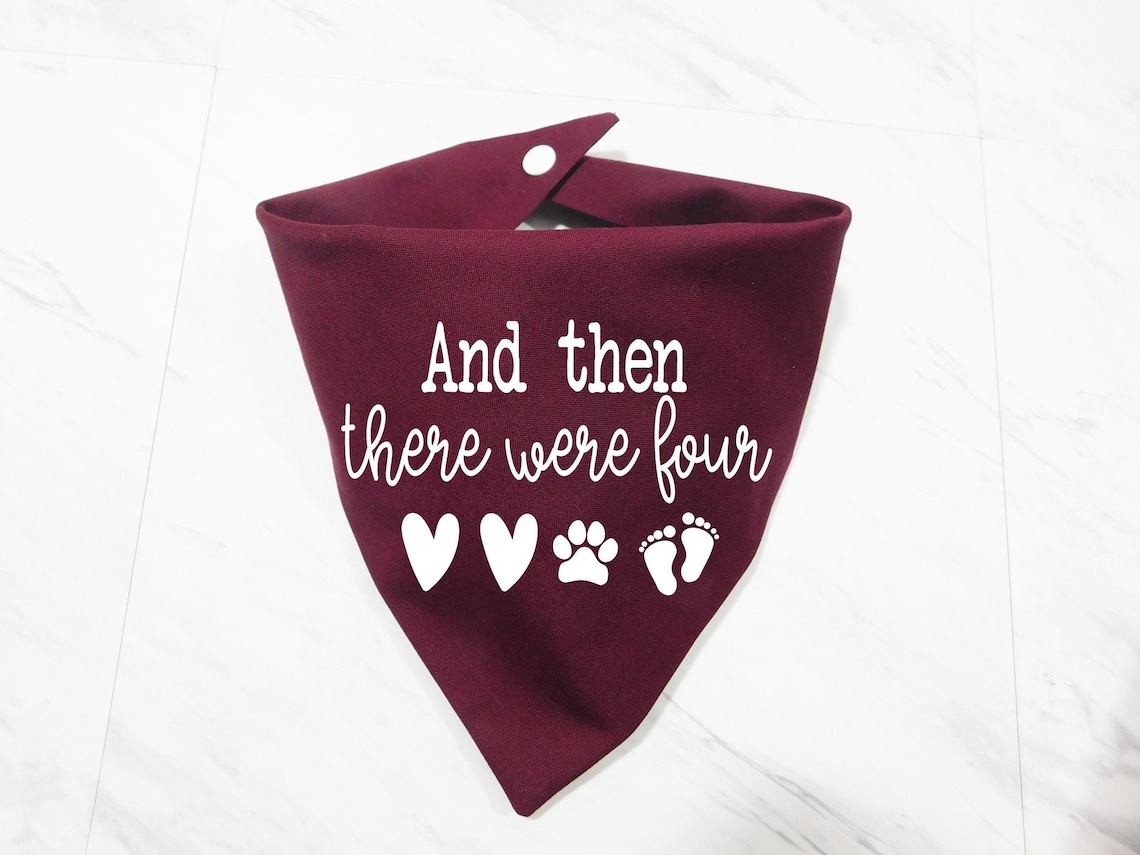 Custom Pregnancy Announcement Dog Bandana and Then There Etsy