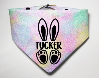 Easter Dog Bandana - Easter Bunny Dog Bandana - Custom Easter Dog Bandana - Whoa Dog E