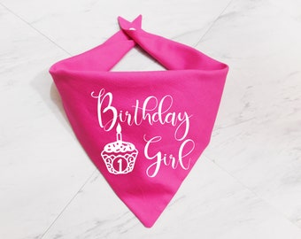 Birthday Girl Dog Bandana - Puppy Birthday Bandana - Dog Bday Scarf - Custom Birthday Girl Dog Bandana