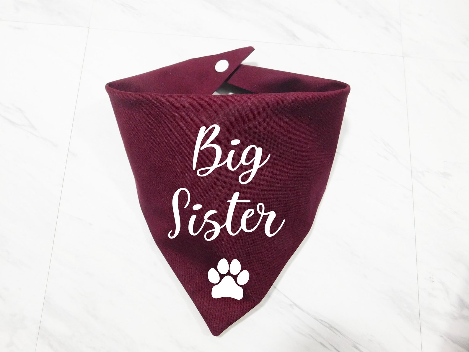 Red Plaid Big Sister Dog Bandana Whoa Dog E Etsy