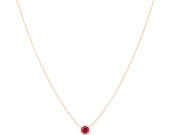18K Gold Ruby | July Classic Birthstone Pendant