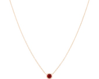 18K Gold Garnet | January Classic Birthstone Pendant