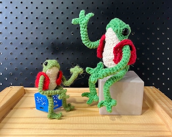 Little Frog and Big Frog with Vest Crochet Pattern - PDF PATTERN ONLY