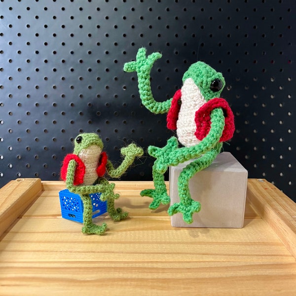 Petite Grenouille et Grande Grenouille avec Gilet Patron au Crochet - Patron PDF UNIQUEMENT