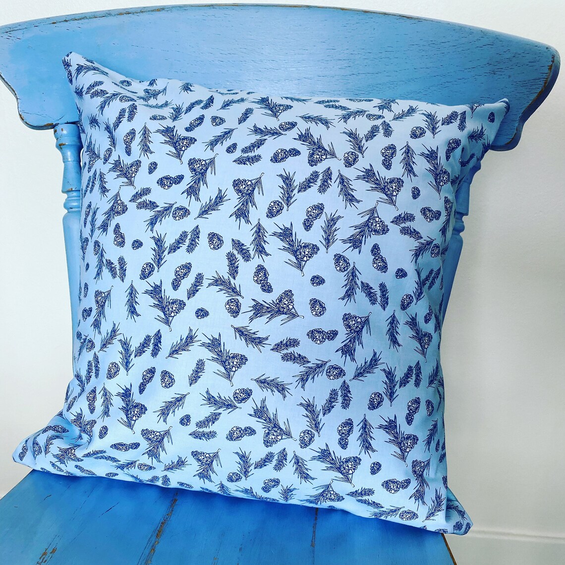 Blue pattern cushion cover Etsy