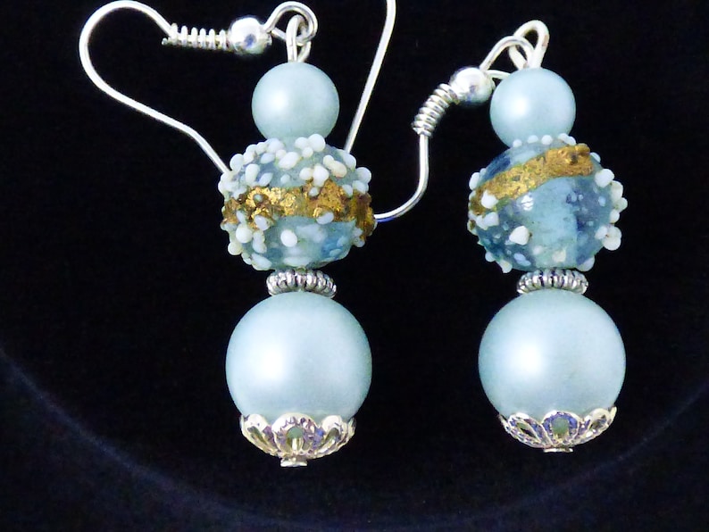 vintage glass necklace and earrings