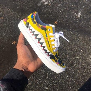 yellow old skool bape vans