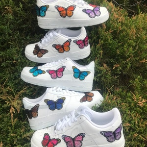 air force ones with butterflies on them