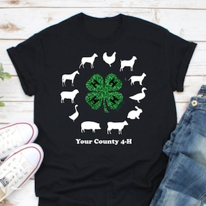 4-H Animals Circle Clover Glitter Shirt - Etsy