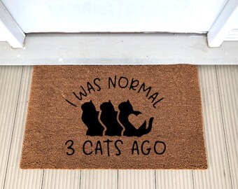 Coir Doormat Normal 3 Cats Ago Cat Lover Cat Lady Welcome Mat Door Mat FAST FREE SHIPPING!!